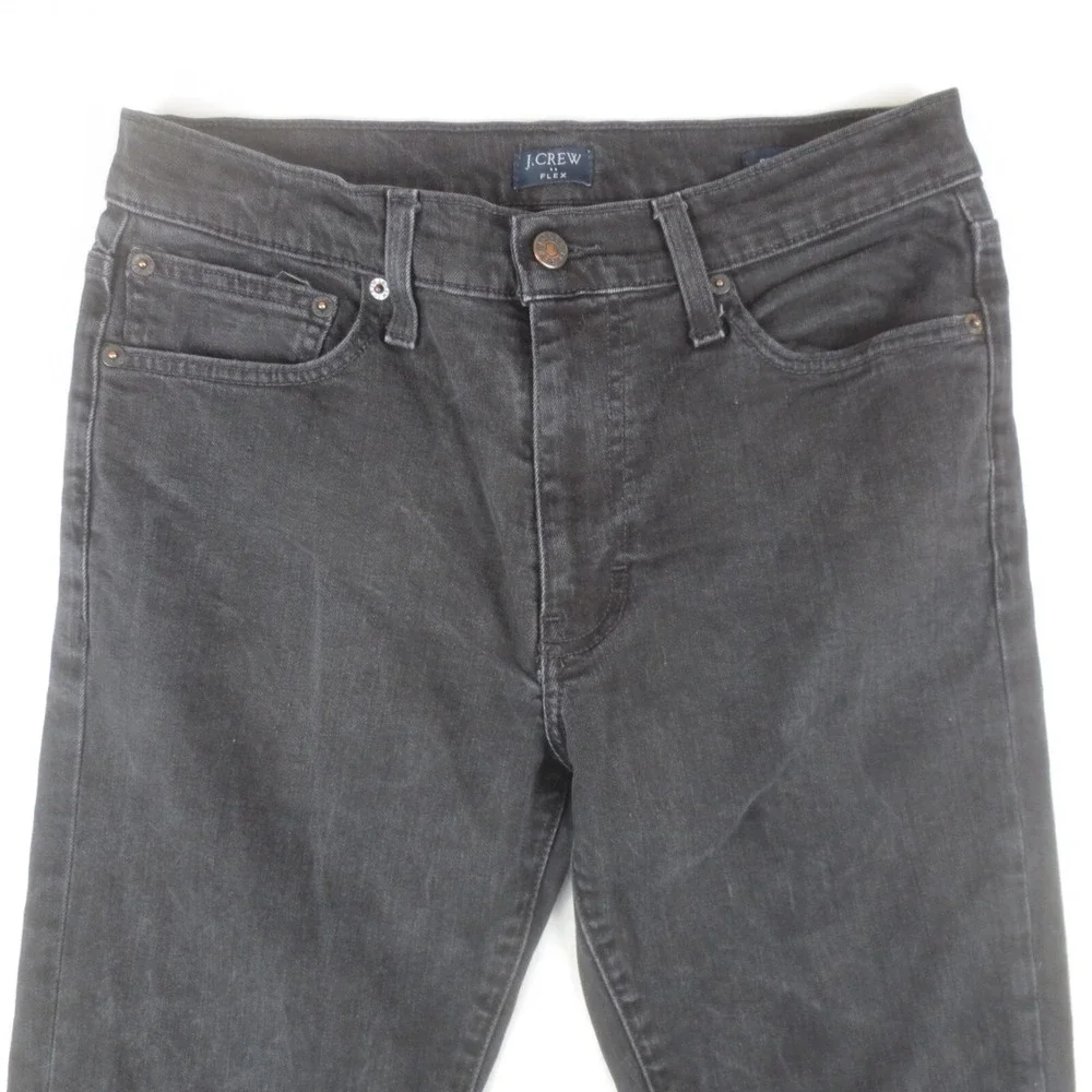J Crew Flex Jeans Mens 29x32 (Actual 30x30) Black Straight Fit Shadow Wash Denim